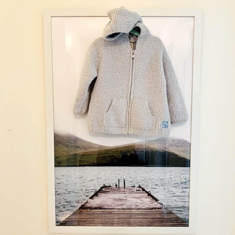 Kashwere baby hooded jacket. Super soft. Light blue. Never worn, like new.